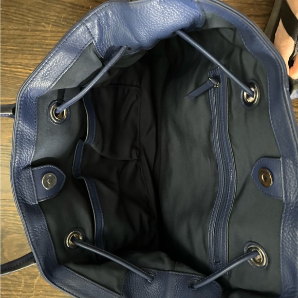 Cole Haan “Reiley” Large Summer Night Blue Leather Tote - Picture 4 of 7